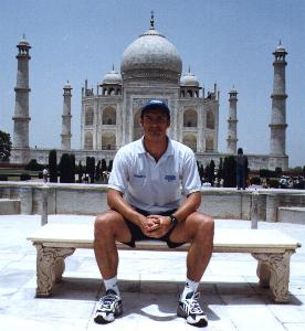 Steve Stott in front of the Taj Mahal
