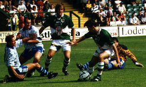 Wazza turns goal provider as the P&P partnership opens up against Stevenage on 16th August 1997