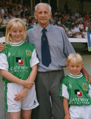 Alec Stock with his two grandchildren.