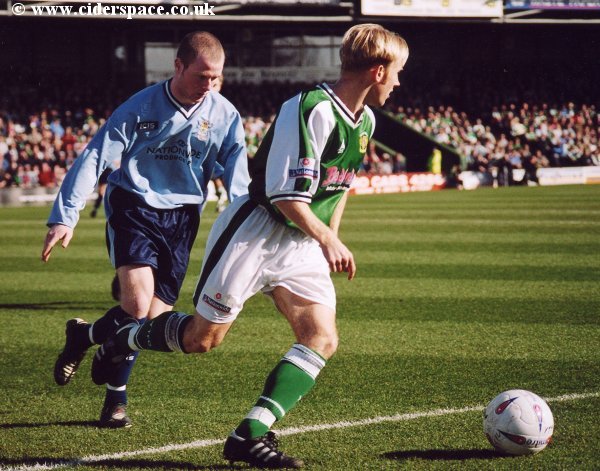 Darren Way looks for more room on the pitch for his route to goal