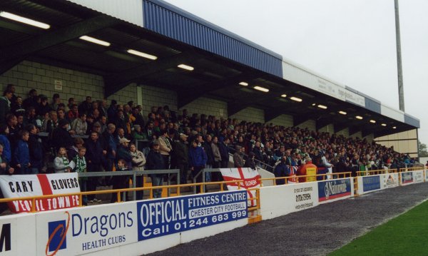 The massive away following at the Deva Stadium