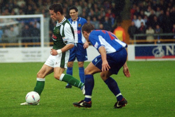 Michael McIndoe makes a midfield run at the Deva Stadium