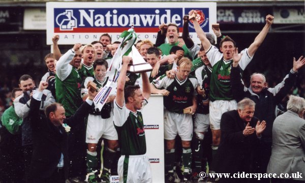 Terry Skiverton turns to salute the Westland Stand