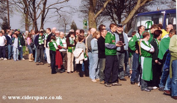 Two hours before kickoff and already the queues are forming
