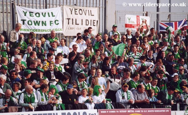 Inside the ground at 4.00pm and the away end is already filling up nicely