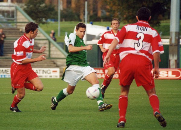 Nick Crittenden has little space in midfield
