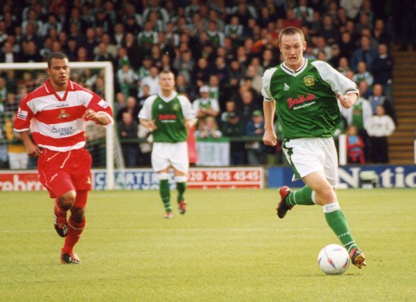 Gavin Williams breaks away from his marker
