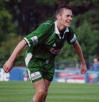 Chris Giles can't help smiling at his goal against Dover that sealed a 2-1 win