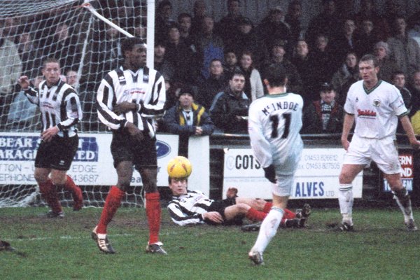 Michael McIndoe gets in a first half shot