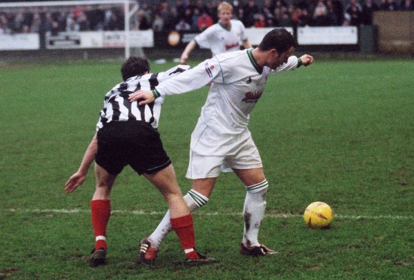 Colin Pluck tries to win possession