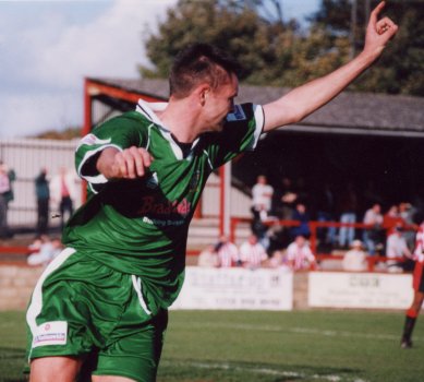 Andy Turner celebrates his goal at Hayes - only for Yeovil's cup dreams to fade as they lost 3-1