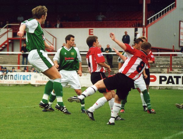 Terry Skiverton watches his early strike put Yeovil one up