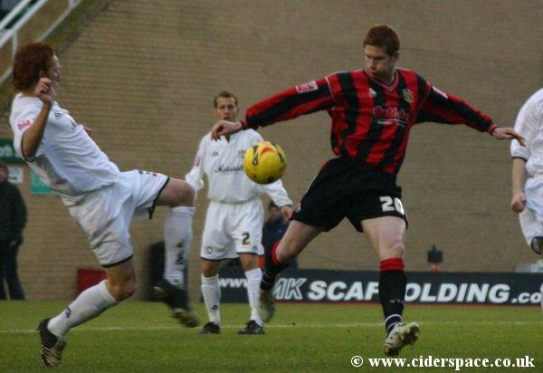 Matt Harrold prepares to take the ball on the volley