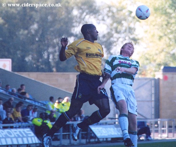 Adam Lockwood jumps for an aerial ball