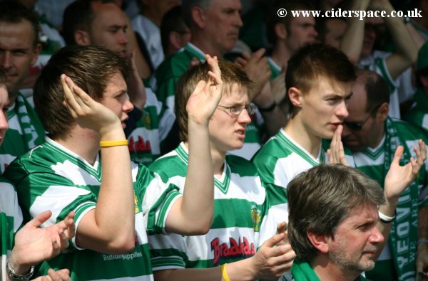 More supporters enjoying the sun as they wait for the kick-off