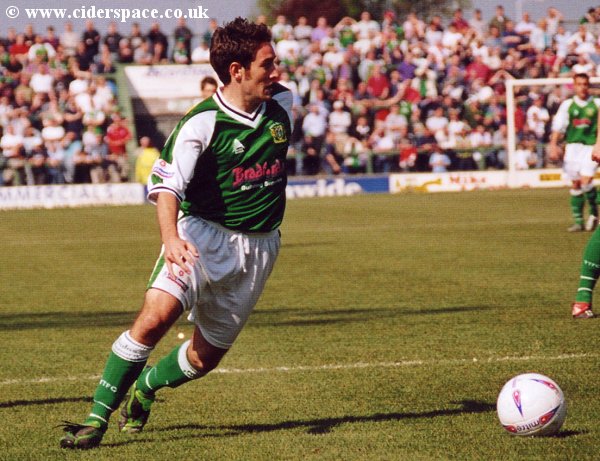 Lee Johnson on the ball against Telford