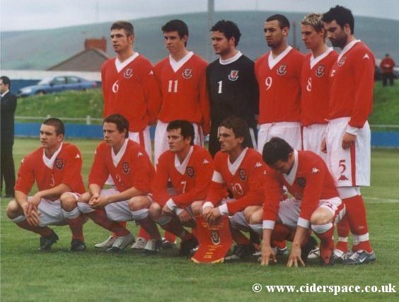 The Welsh U21 starting line-up including Arron Davies as captain