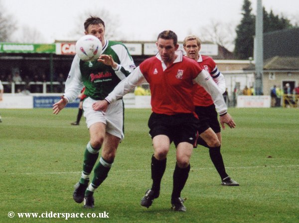 Kirk Jackson receives some personal attention from a Woking player!
