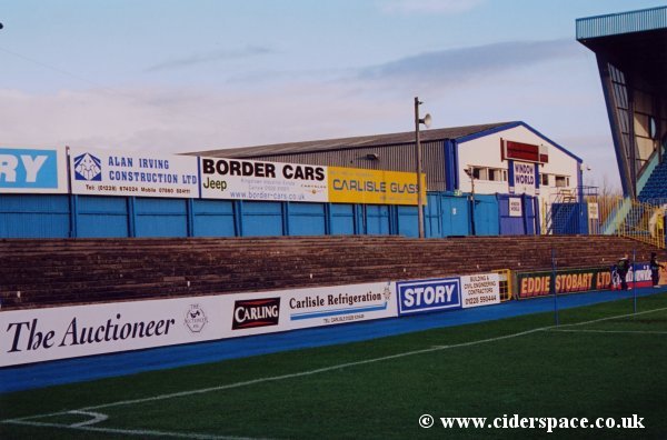 Carlisle's Waterworks Terrace - currently disused but used to be allocated for away fans