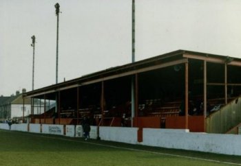 Dagenham's old Main Stand that existed at Victoria Road between 1956 and 2001