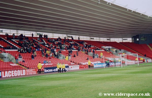 The end that houses the away supporters at Darlington's ground