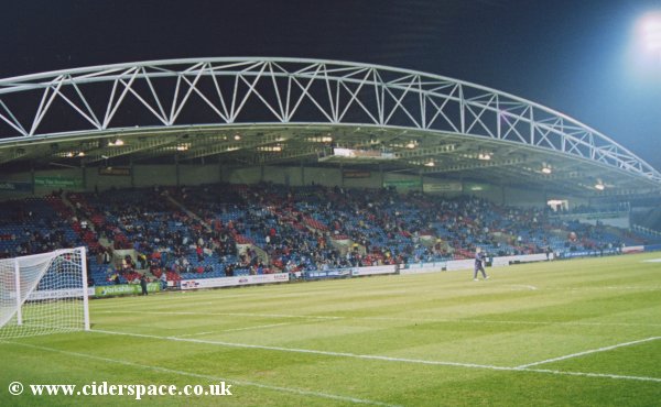 Huddersfield's Kilner Bank, directly opposite the Riverside Stand