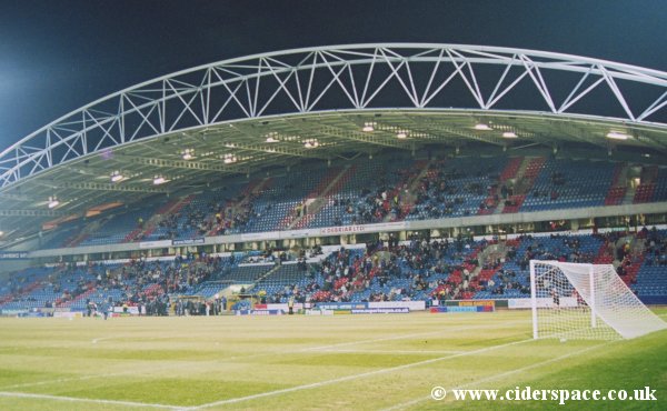 Huddersfield's Riverside Stand - acting as the stadium's main stand