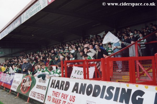 Kidderminster's College End, packed with Yeovil supporters