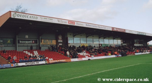 Kidderminster's Reynolds Stand - the main stand for the Aggborough Stadium