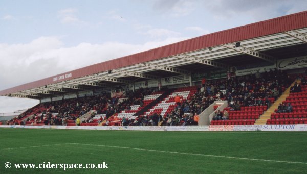 Kidderminster's Jono Smith Stand - away fans are allocated the right hand corner