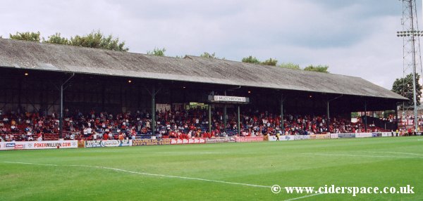 Leyton Orient's West Stand, opposite the main East Stand