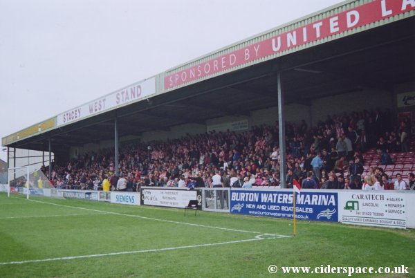 Lincoln's Stacey West Stand situated behind one of the goals
