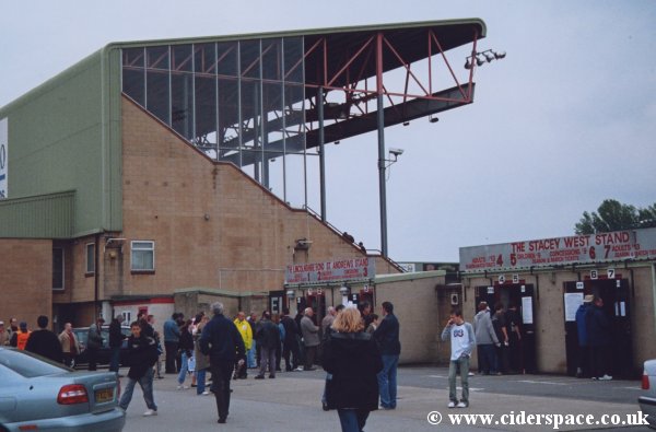 The entrance to Lincoln's ground as viewed from the back of the main stand