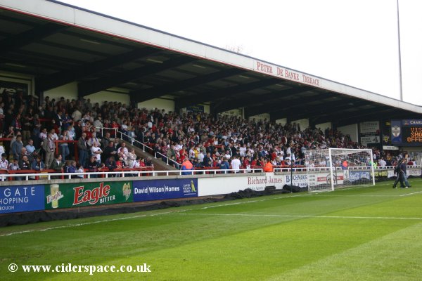 Rushden's Peter De Bank Terrace - the only standing area at Nene Park