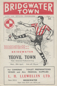 1958-59, Bridgwater Town, Somerset Professional Cup Final - CLICK TO ENLARGE