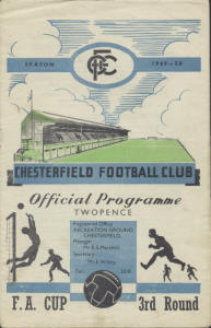 1949-50, Chesterfield, F.A. Cup Round 3 - CLICK TO ENLARGE