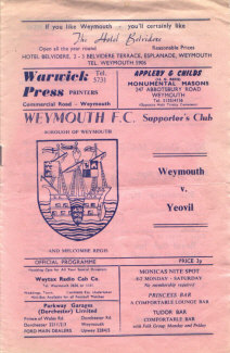 1972-73, Weymouth, Southern League - CLICK TO ENLARGE