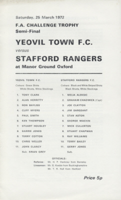 1971-72 v Stafford Rangers, F.A. Trophy Semi-Final at Manor Ground - CLICK TO ENLARGE