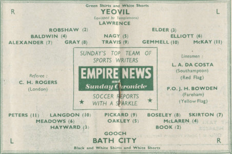 1957-58 v Bath City, F.A.Cup Round Two - CLICK TO ENLARGE
