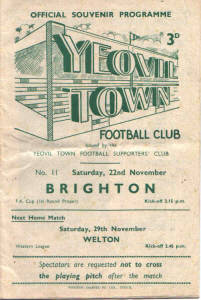 1952-53 v Brighton & Hove Albion, FA Cup Round 1 - CLICK TO ENLARGE
