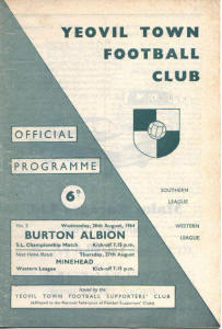 1964-65 v Burton Albion, Southern League Challenge Cup - CLICK TO ENLARGE