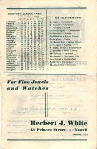 1949-50 v Colchester, Southern League - CLICK TO ENLARGE