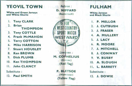 1974-75 v Fulham, Friendly - CLICK TO ENLARGE