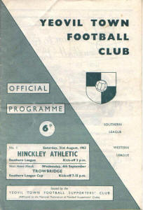 1963-64 v Hinckley United, Southern League - CLICK TO ENLARGE