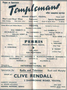 1964-65 v International XI, official opening of the new Main Stand - CLICK TO ENLARGE