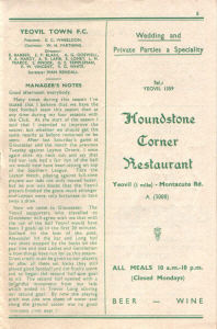 1956-57 v Llanelly, Southern League, Ike's notes - CLICK TO ENLARGE
