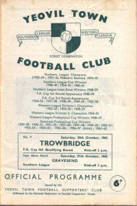 1962-63 v Trowbridge Town, FA Cup Fourth Qualifying Round - CLICK TO ENLARGE