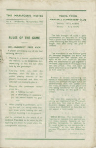 1949-50 v Weymouth, Southern League - CLICK TO ENLARGE