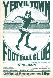 1976-77 v Wimbledon, Southern League - CLICK TO ENLARGE