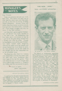 1959-60 v Bath City, Southern League, introducing new manager Basil Hayward - CLICK TO ENLARGE